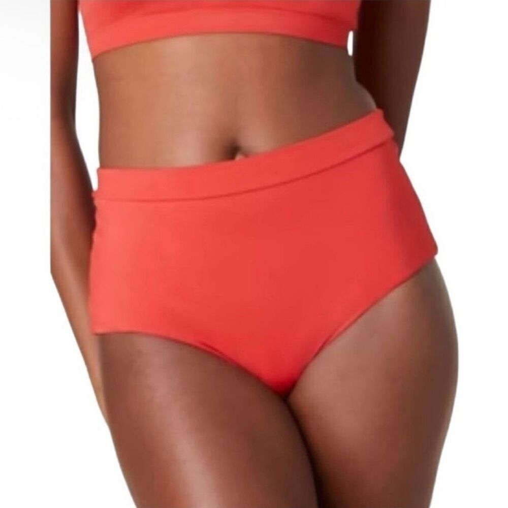 Andie Swim Wide Band High Waisted Bikini Bottom in Chili Pepper Size XS NWT